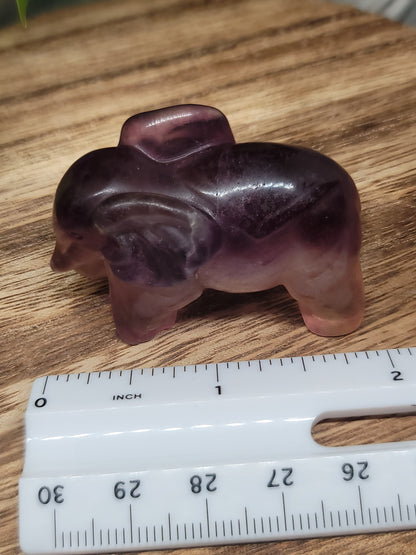 Fluorite Elephant Carving: Wisdom and Spiritual Growth