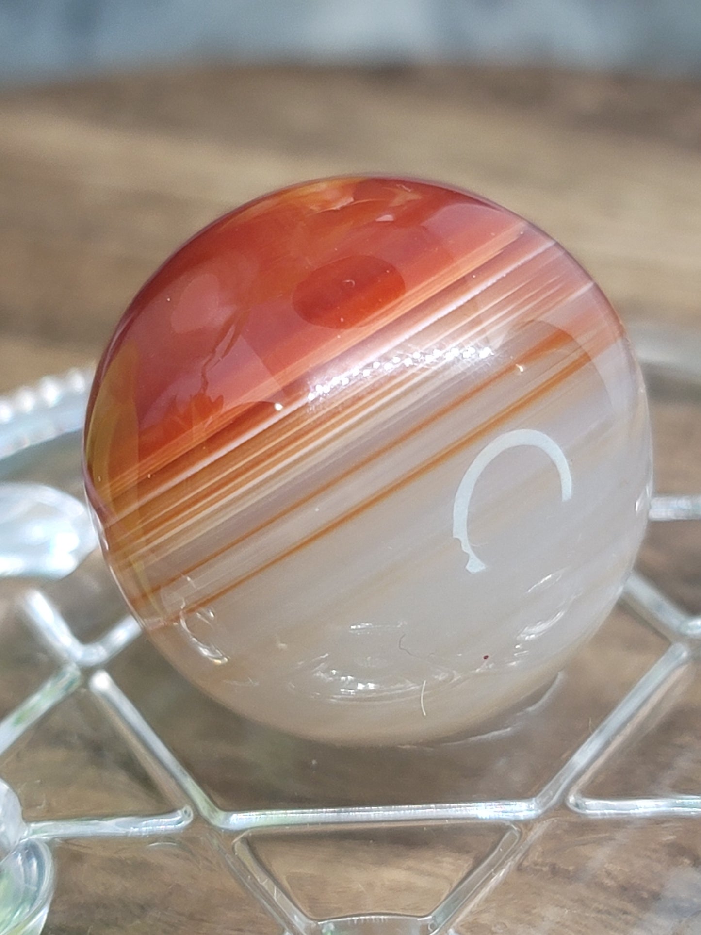 Banded Carnelian Sphere: Vitality and Emotional Balance