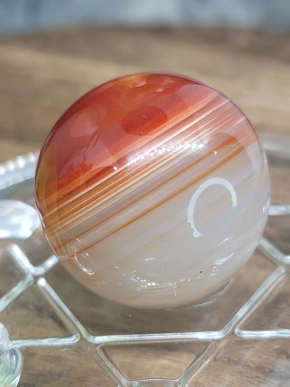 Banded Carnelian Sphere: Vitality and Emotional Balance