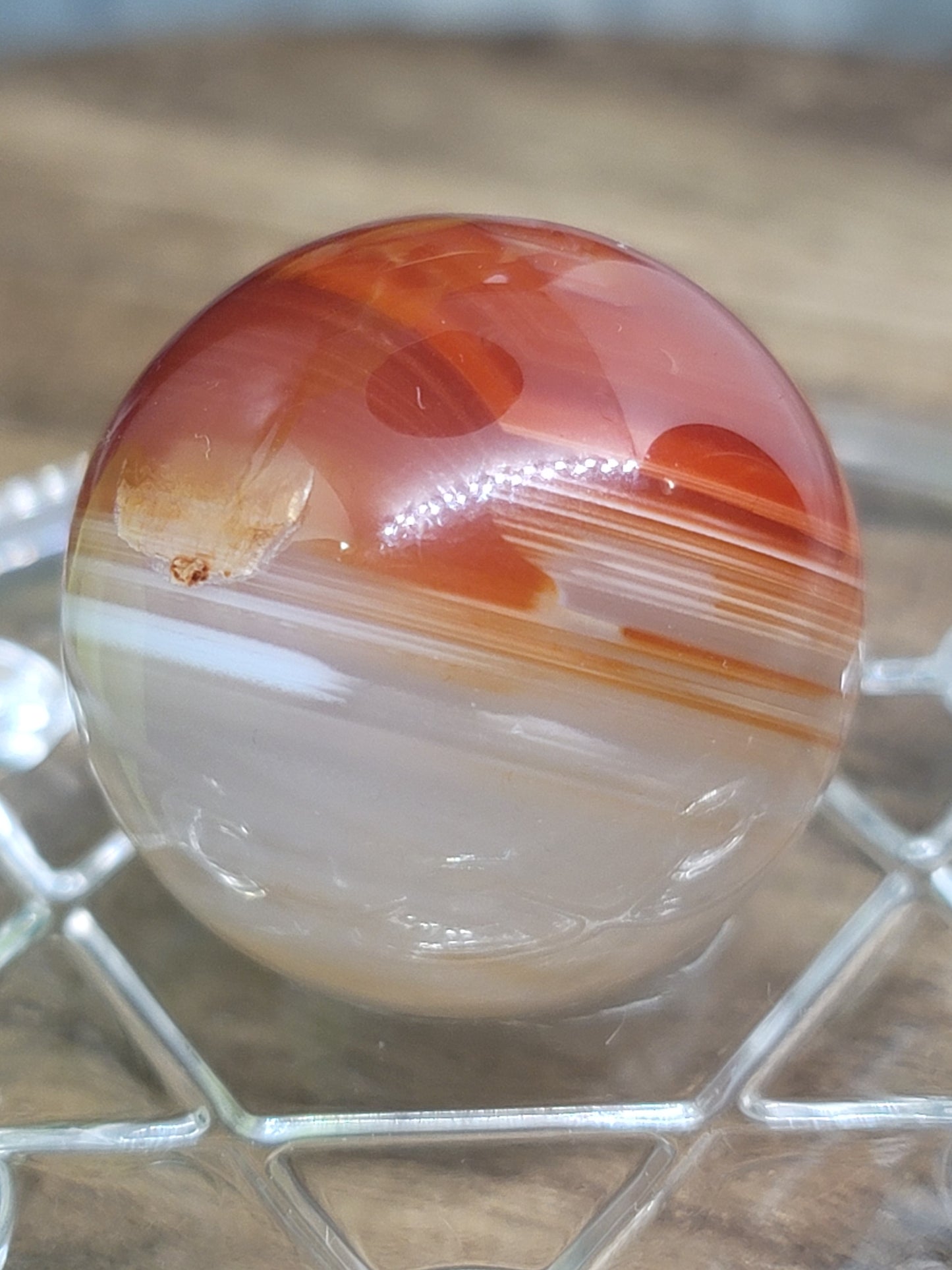 Banded Carnelian Sphere: Vitality and Emotional Balance