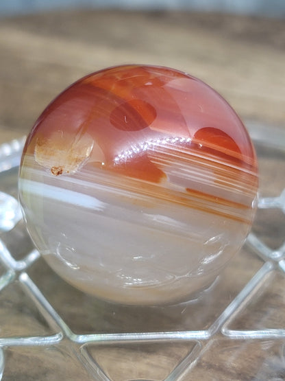 Banded Carnelian Sphere: Vitality and Emotional Balance
