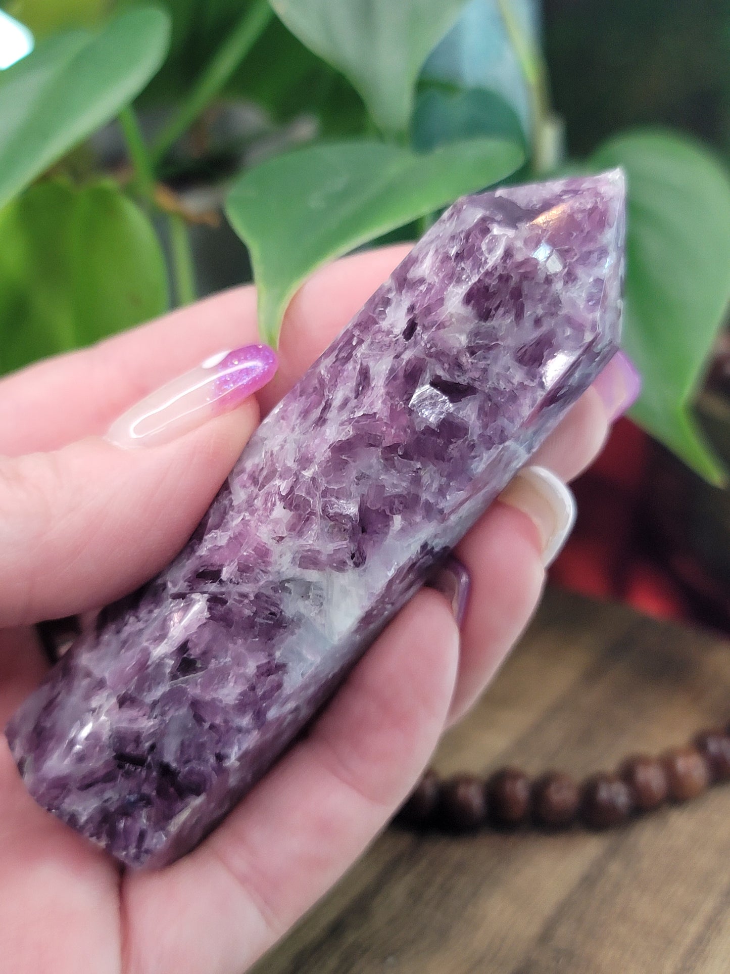 Purple Flash Lepidolite Point – Deep Healing, Self-Love & Inner Peace