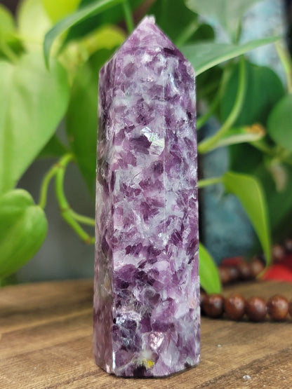 Purple Flash Lepidolite Point – Deep Healing, Self-Love & Inner Peace