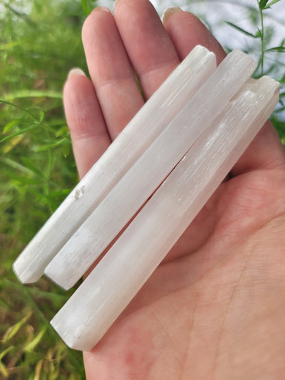 Selenite Stick Satin Spar for Energy Clearing Aura Cleansing and Spiritual Light