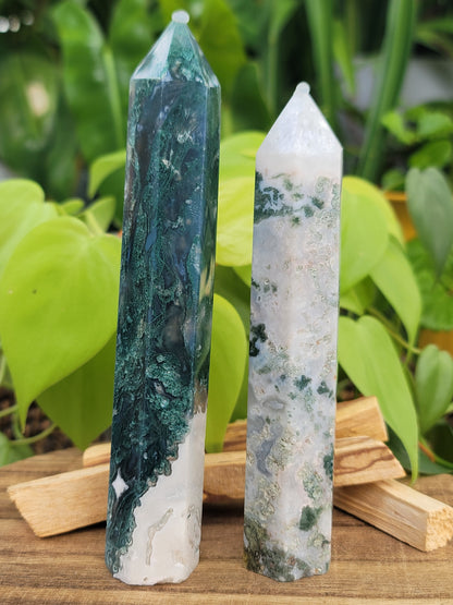 Moss Agate Tower: Ground Your Spirit and Grow in Alignment