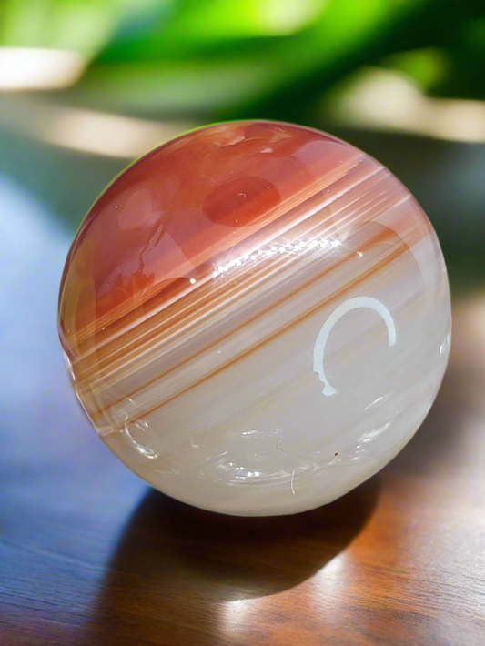 Banded Carnelian Sphere: Vitality and Emotional Balance