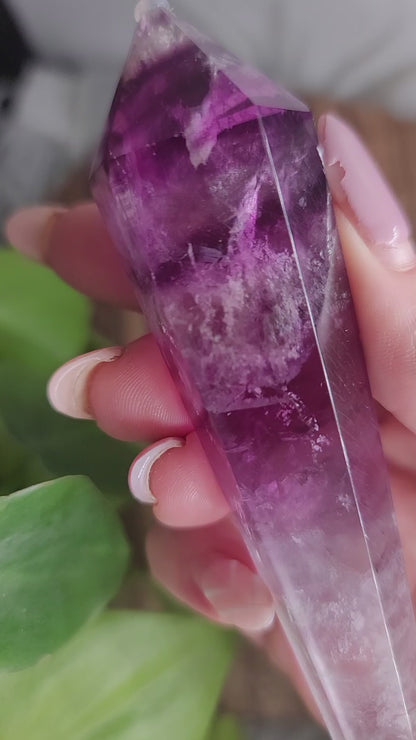 Watermelon Fluorite Wand – Crystal for Focus, Balance & Emotional Healing