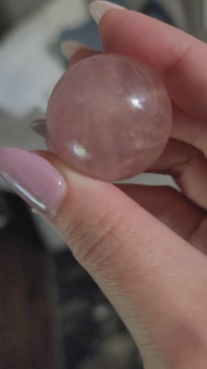 Star Flash Rose Quartz Sphere: Radiant Love and Gentle Healing