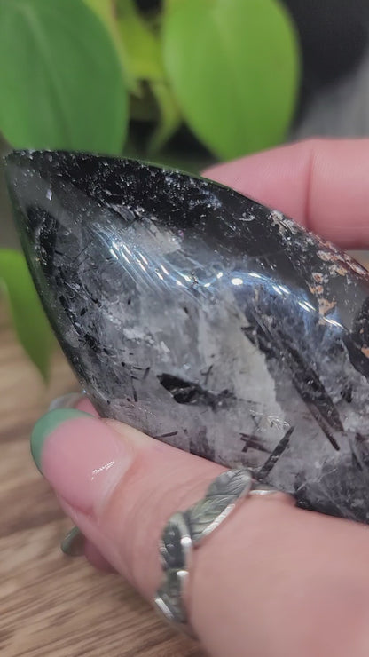 Black Tourmaline Quartz Free Form: Protection and Clarity