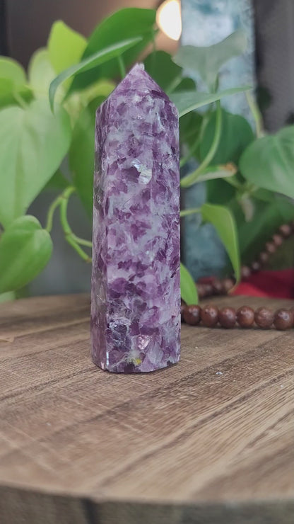 Purple Flash Lepidolite Point – Deep Healing, Self-Love & Inner Peace