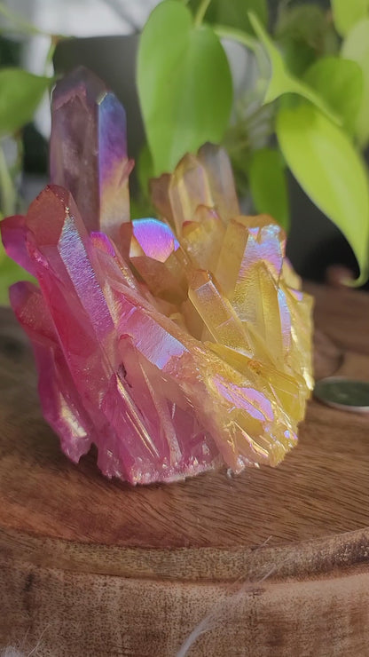 Aura Quartz Cluster: Radiant Spectrum of Healing Energies 3"