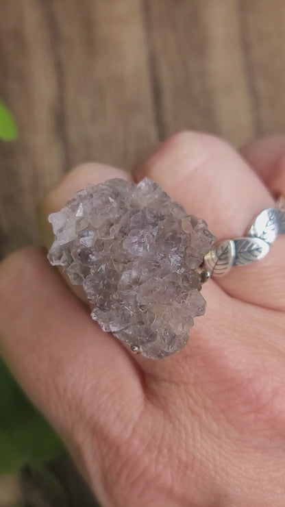 Druzy Quartz Specimen Ring: Sparkling Energy and Amplified Intentions