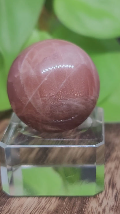 Peach Moonstone and Sunstone Sphere: Embrace Joy and Radiance
