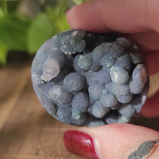 Druzy grape agate egg with grape bubbles