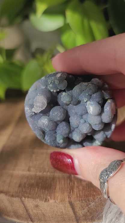 Druzy grape agate egg with grape bubbles