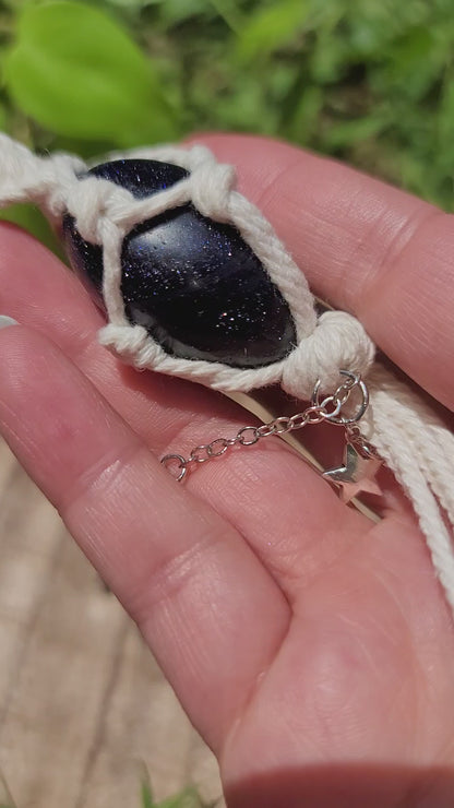 Blue Goldstone Keychain with Moon Charm: A Sparkling Beacon of Ambition and Protection