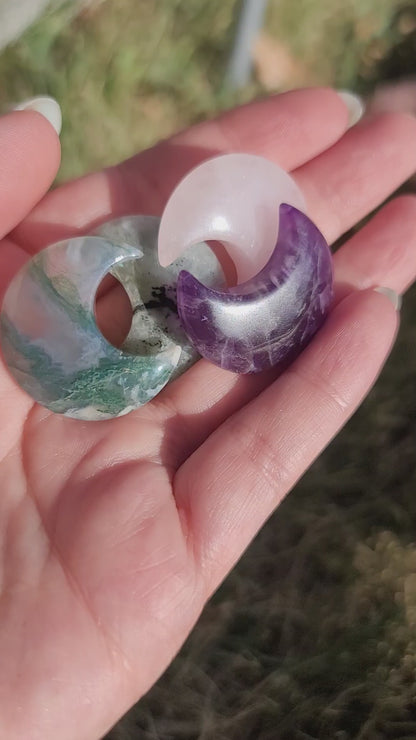 Mini Moon Carving - A Celestial Collection in Multiple Materials