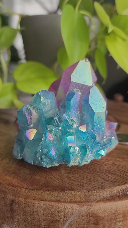 Aura Quartz Cluster: Radiant Spectrum of Healing Energies 3"