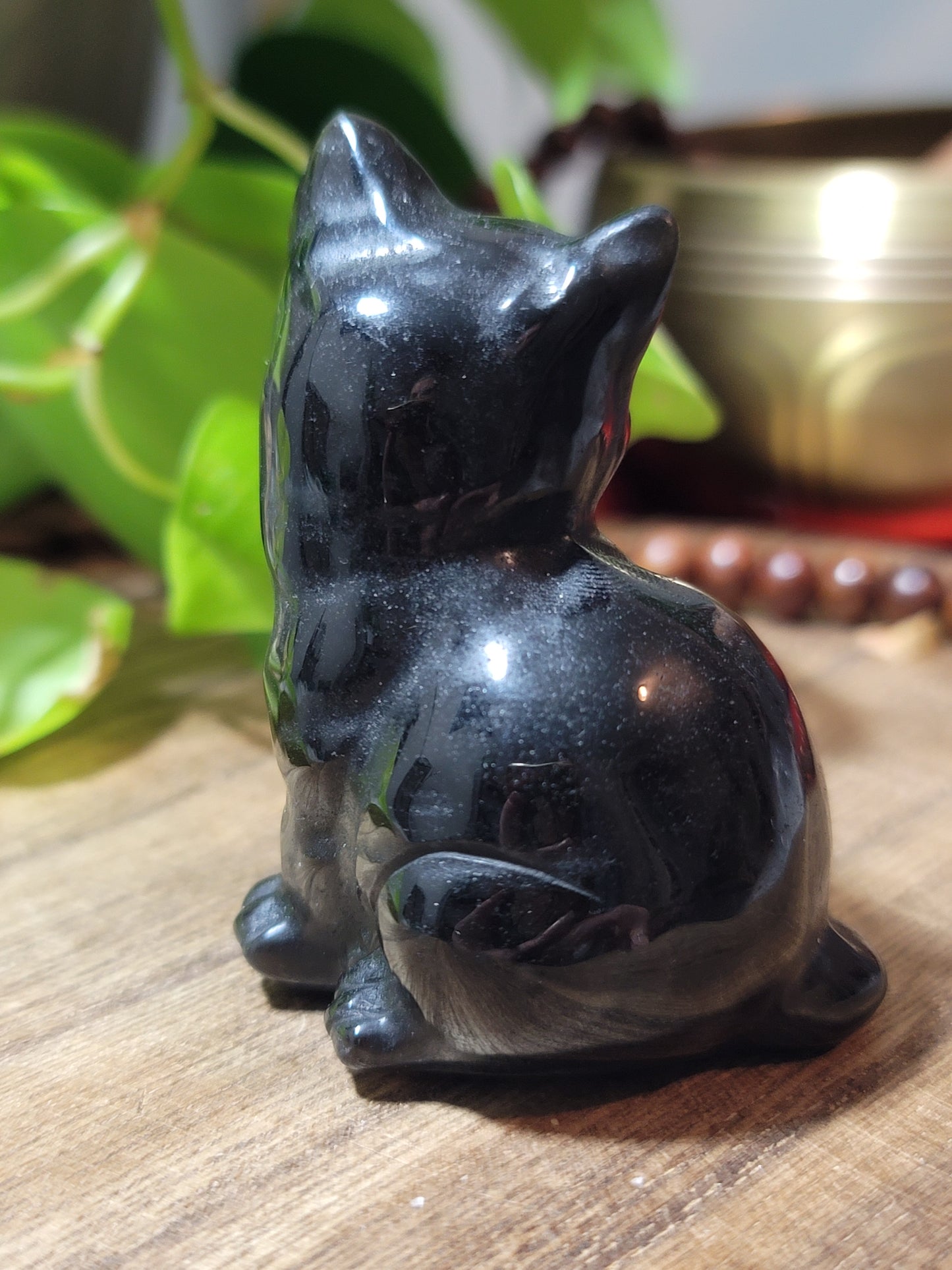 Black Obsidian Cat Protection, Intuition & Independent Energy