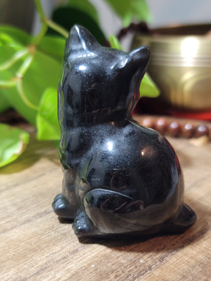 Black Obsidian Cat Protection, Intuition & Independent Energy