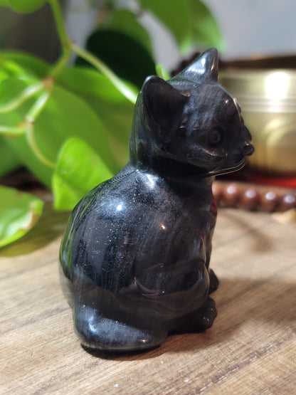Black Obsidian Cat Protection, Intuition & Independent Energy