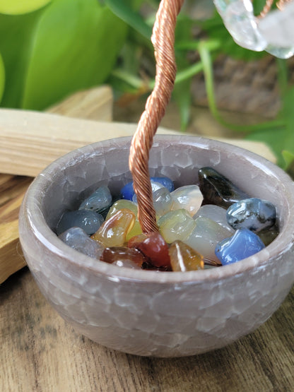 Crystal Tree with Bowl Small Size for Abundance Harmony and Energetic Flow