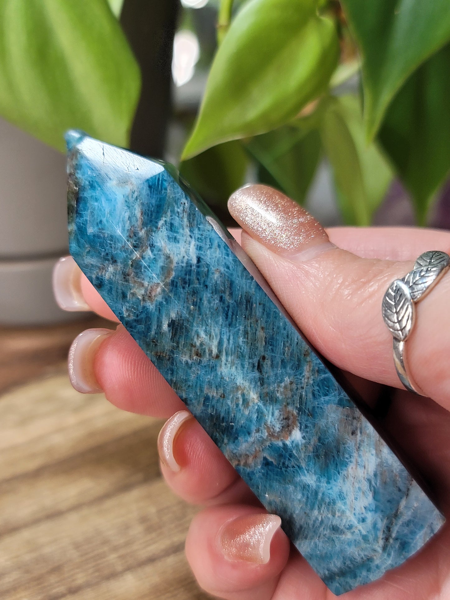 Blue Apatite Tower – Focus, Alignment & Manifestation Power