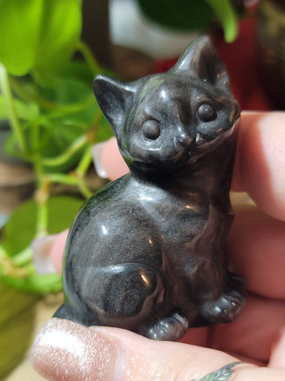 Black Obsidian Cat Protection, Intuition & Independent Energy